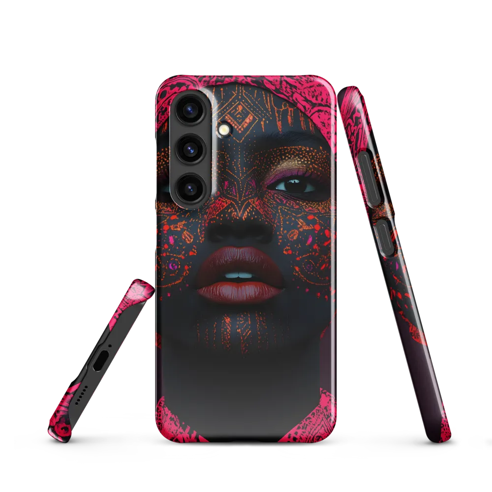 Neon Adornments: A Portrait of Cultural Expression | Phone Case |  S24 | Snap Case | Glossy