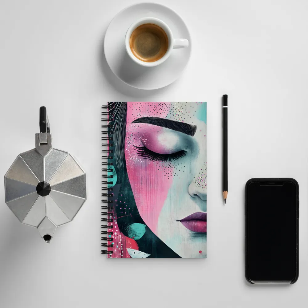 Serenity in Color: A Modern Portrait | Spiral Notebook