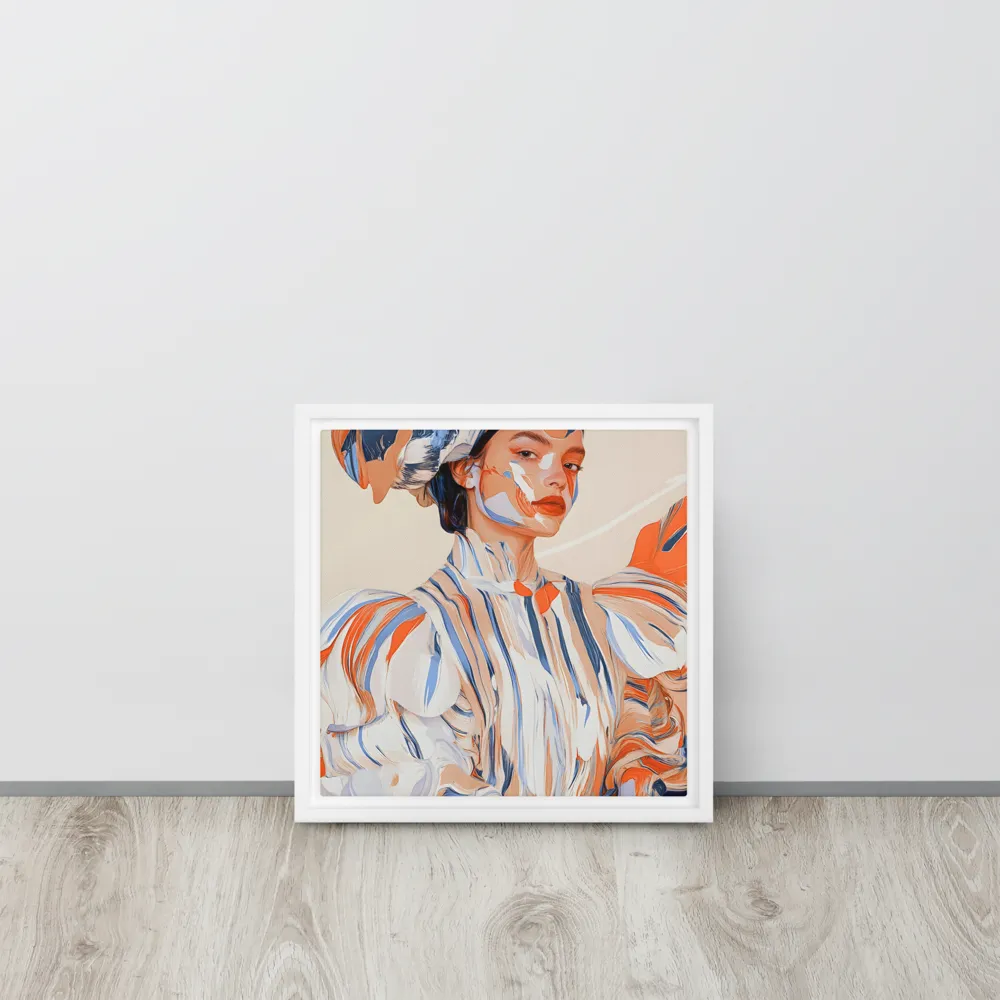Vibrant Elegance | Canvas with White Frame | 12″×12″