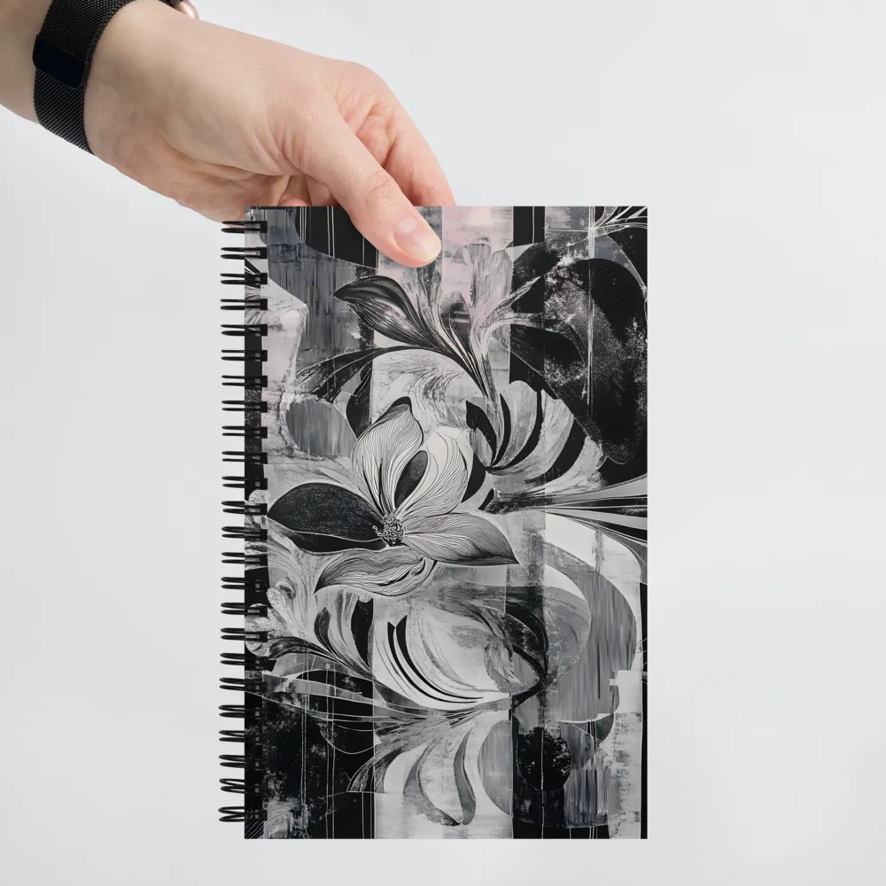 Floral Fusion in Monochrome | Spiral Notebook