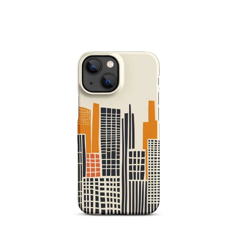 Urban Rhythms: A Graphic Cityscape | Phone Case |  13 Mini | Snap Case | Matte