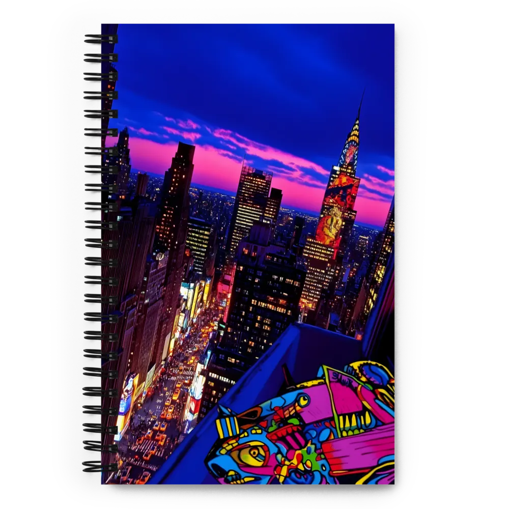 Neon Twilight: A City in Vibrance | Spiral Notebook