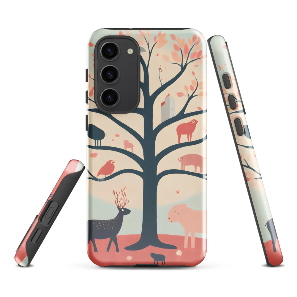 Whimsical Tree with Playful Creatures
