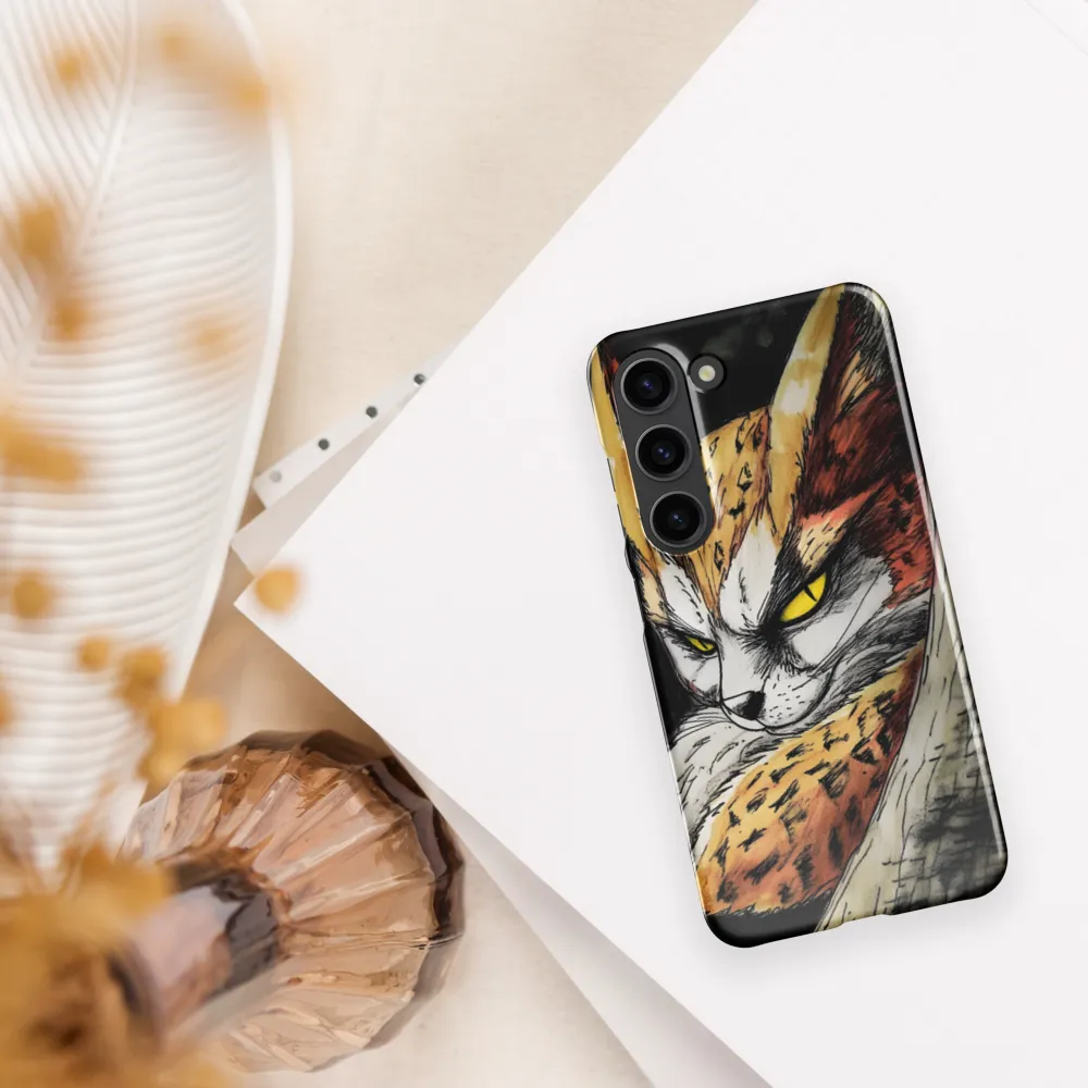 Fierce Gaze of the Wild Cat | Phone Case |  S23 | Snap Case | Glossy