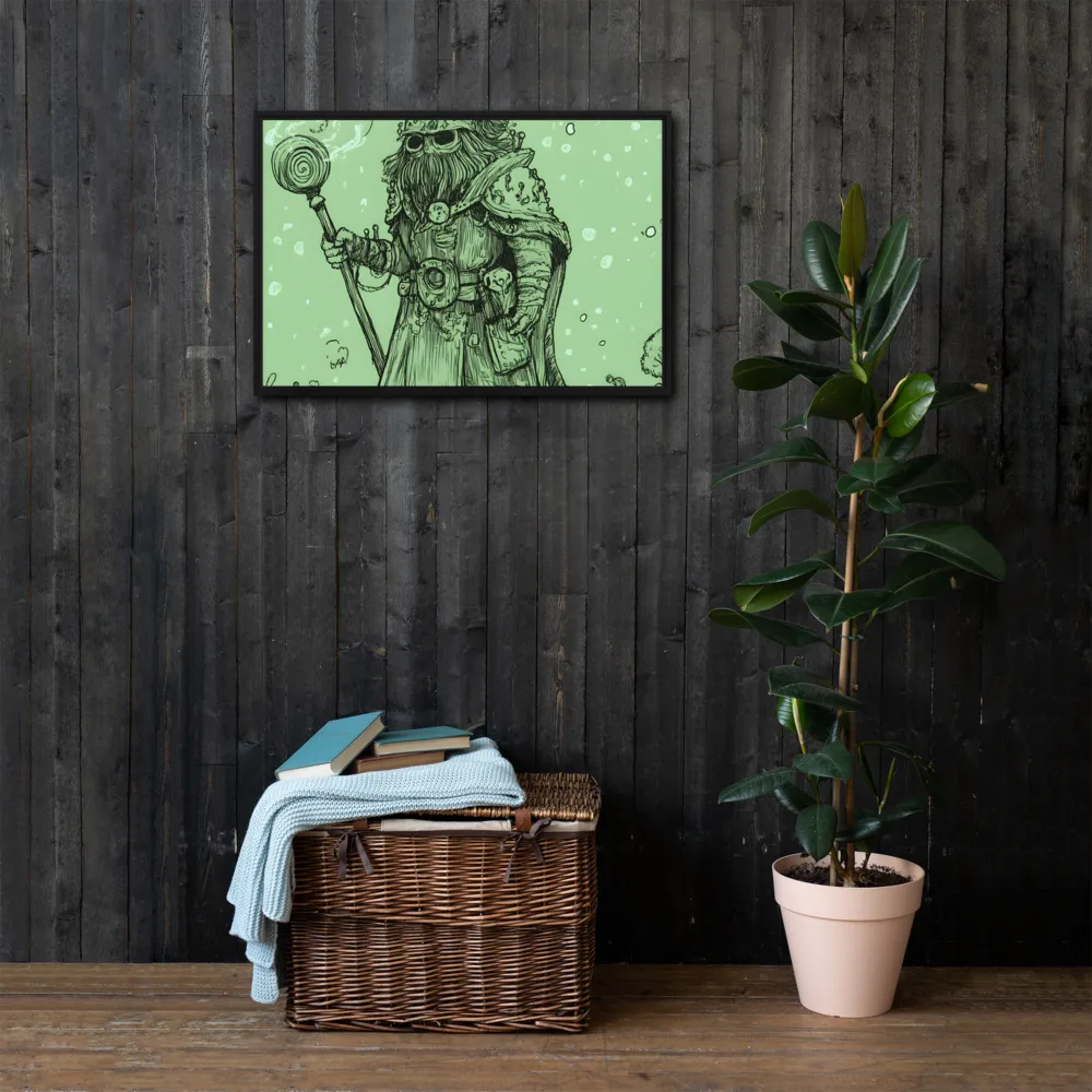 The Enigmatic Wizard | Canvas with Black Frame | 20″×30″