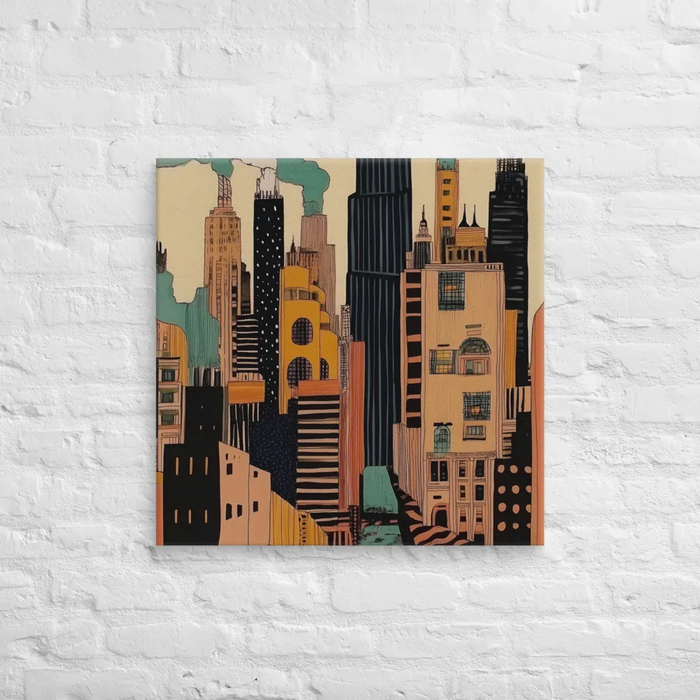 Urban Symphony in Ink | Canvas | 26″×26″