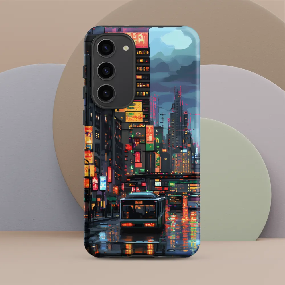 Neon Dreams: A Pixelated Urban Night