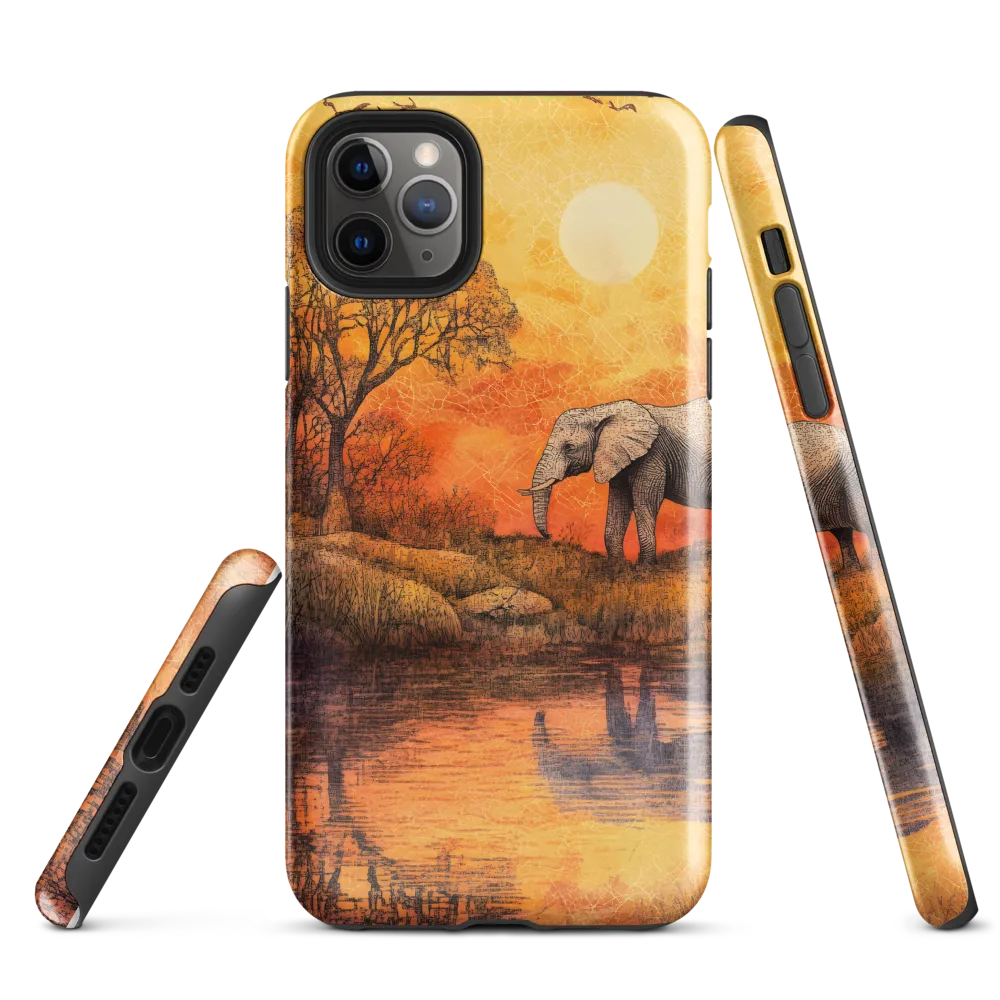 Elephant's Serenity at Dusk | Phone Case |  11 Pro Max | Tough Case | Glossy