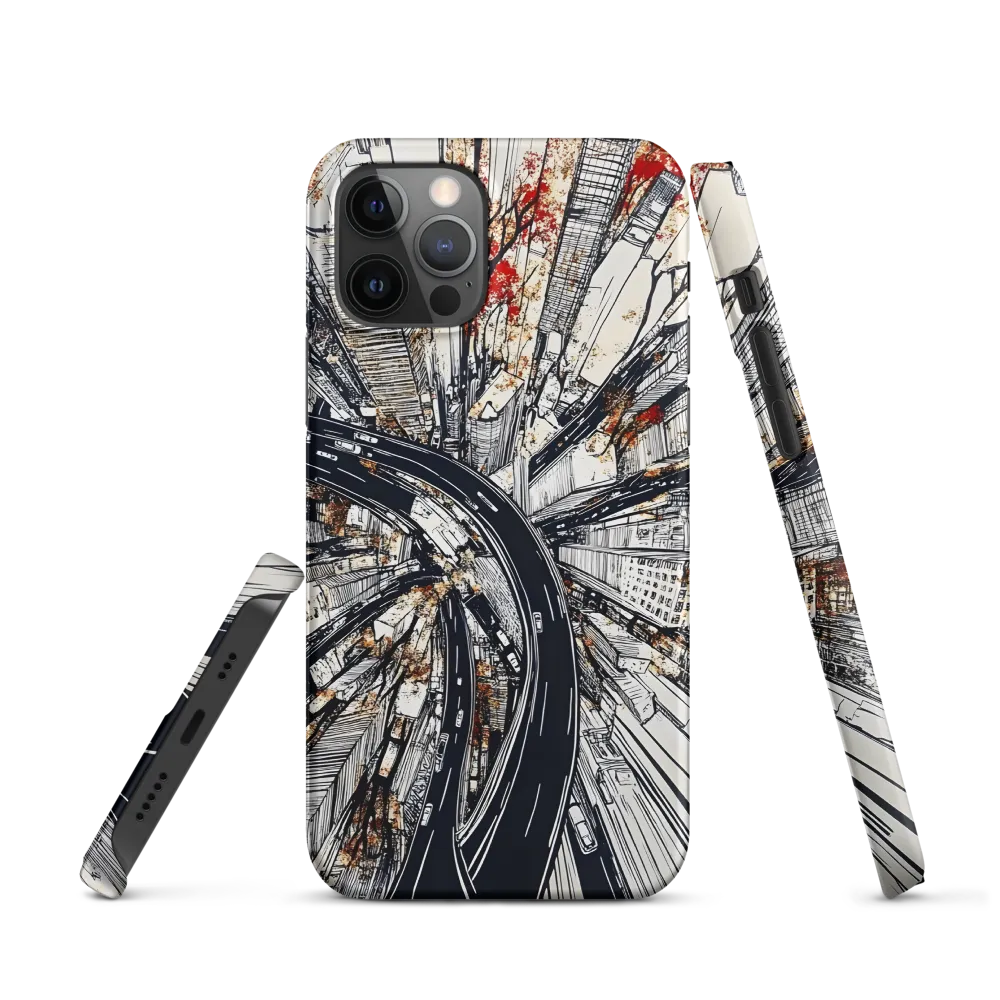 Urban Symphony: Aerial View of Life | Phone Case |  12 Pro | Snap Case | Matte