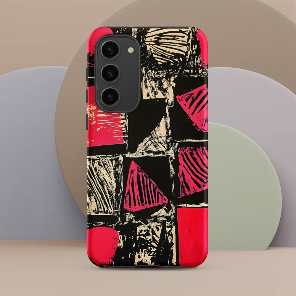 Geometric Symphony in Pink and Black