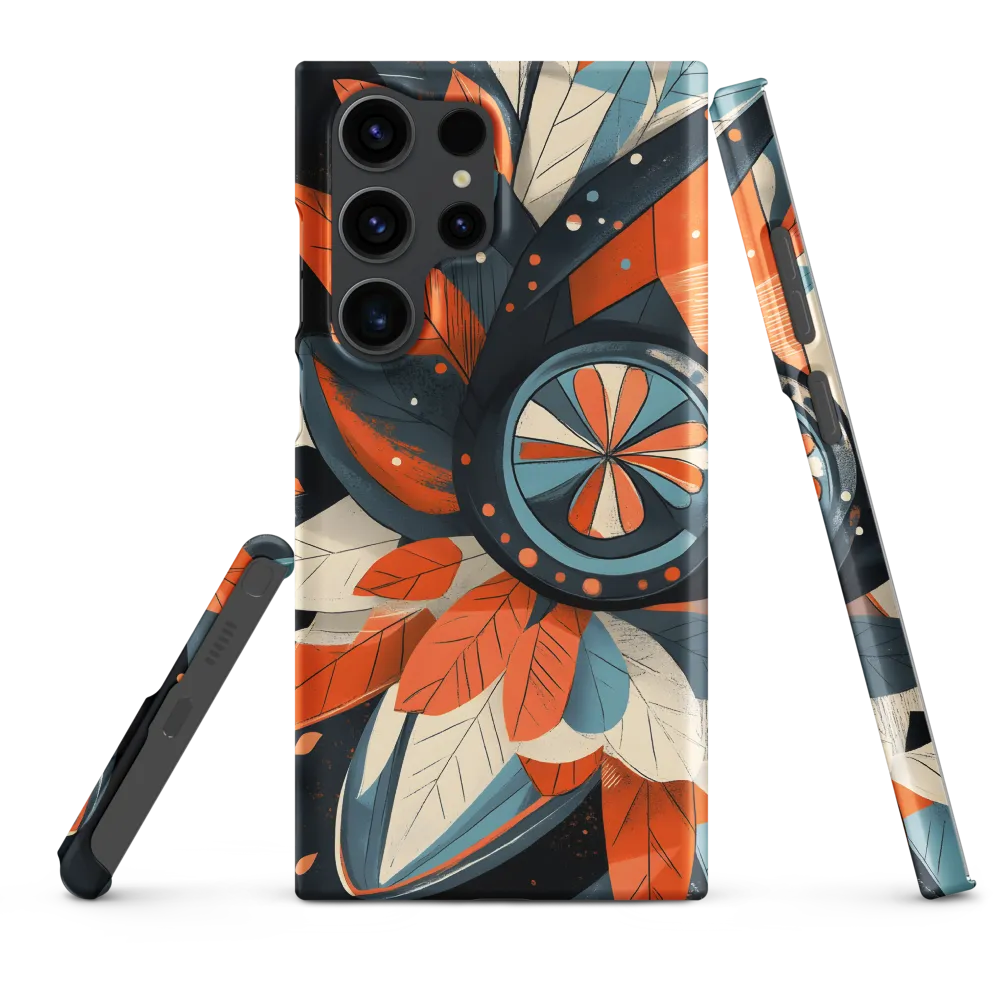 Floral Symphony in Orange and Teal