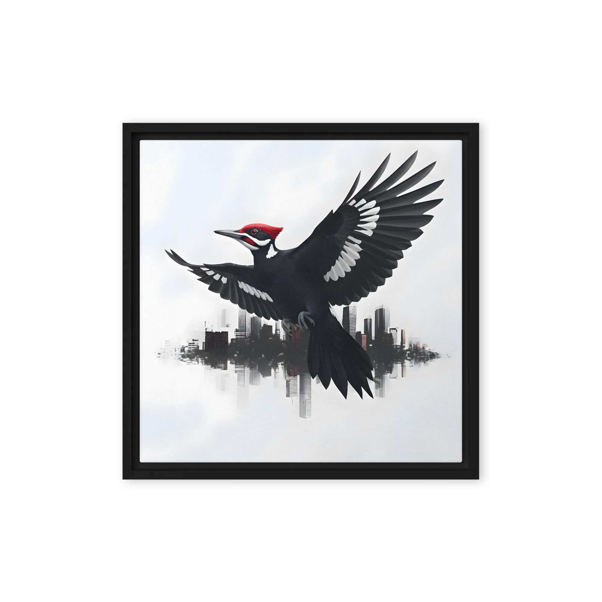 Urban Woodpecker 
 Canvas with Black Frame