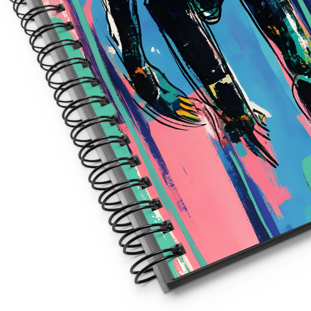 Diver in Vibrant Motion | Spiral Notebook