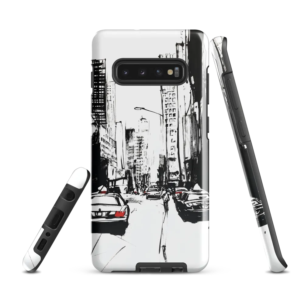 Urban Pulse: A Monochromatic Journey | Phone Case |  S10 Plus | Tough Case | Glossy