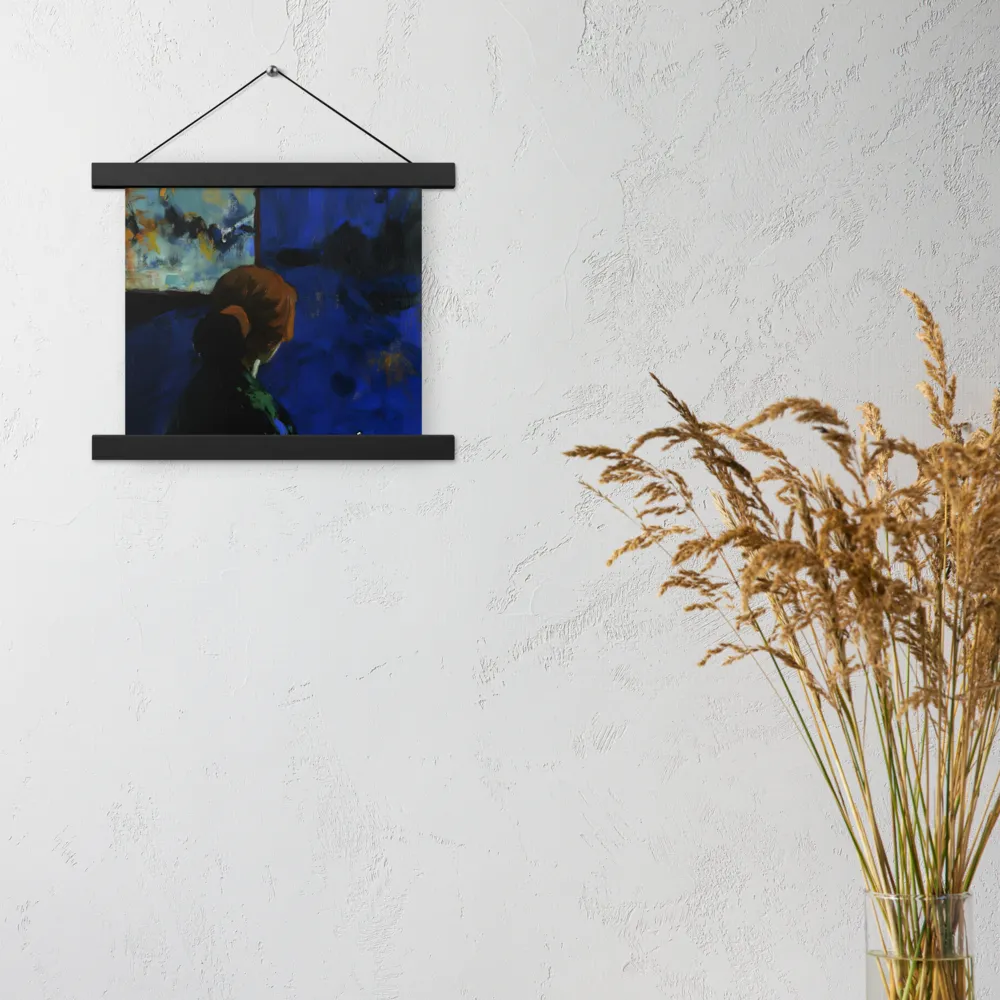 Contemplation Under the Night Sky | Poster With Black Wood Hanger | 10″×10″