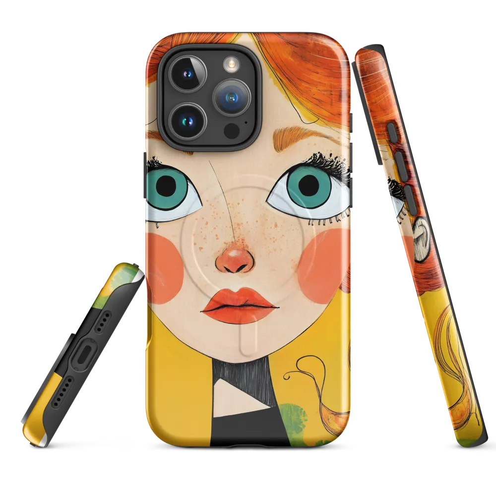 Whimsical Portrait of a Girl | Phone Case |  16 Pro Max | MagSafe® Tough Case | Glossy