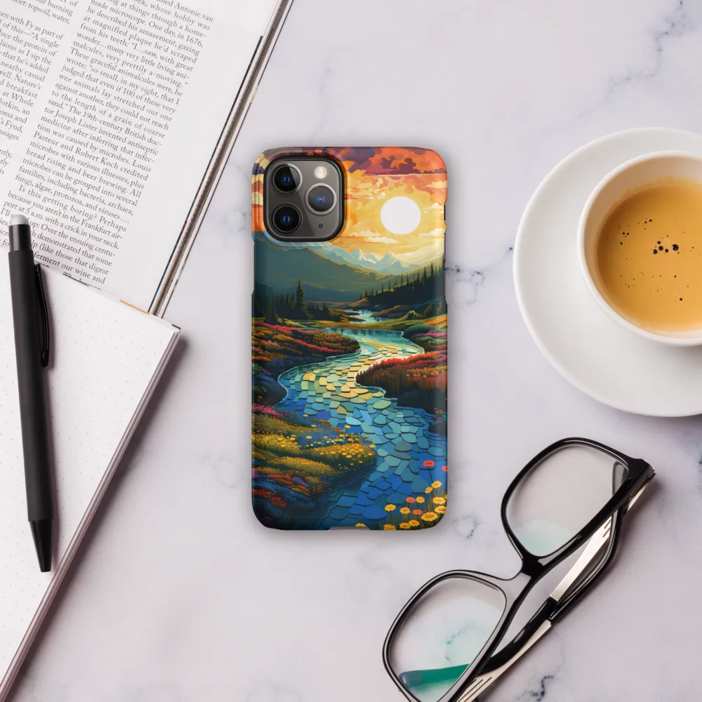 Serenity in Sunset: A Winding River's Embrace | Phone Case |  11 Pro | Snap Case | Matte