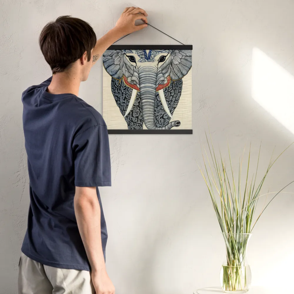 Majesty of the Elephant | Poster With Black Wood Hanger | 16″×16″
