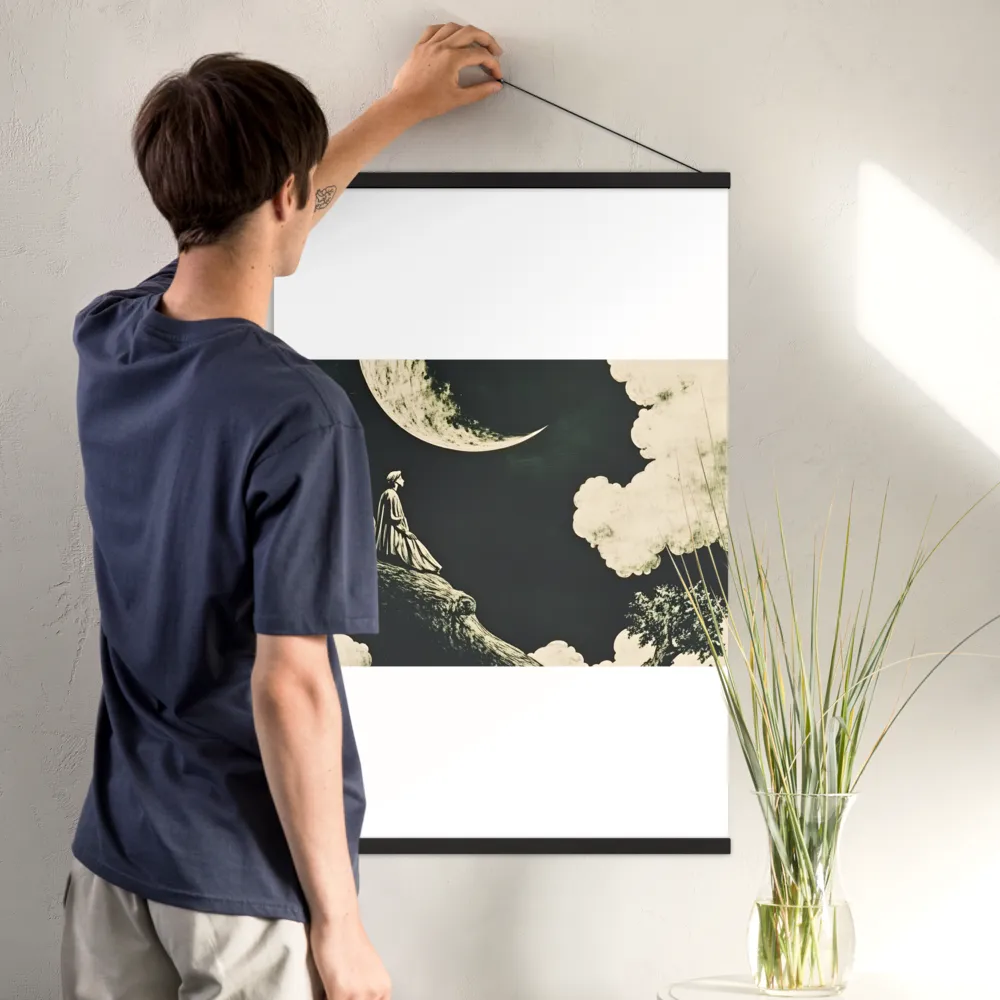 Whispers of the Moon | Poster With Black Wood Hanger | 24″×36″
