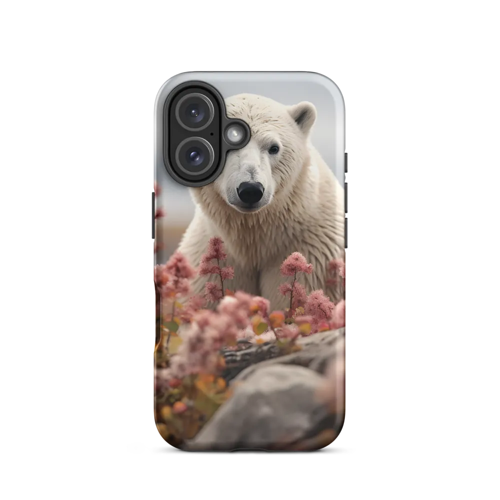 Curiosity Among Blooms: The Polar Bear | Phone Case |  16 | Tough Case | Matte