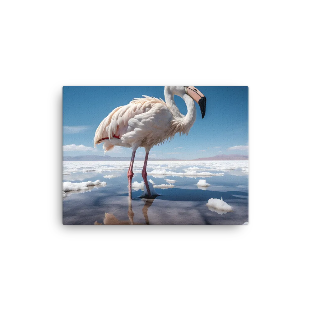 Graceful Solitude of a Flamingo | Thin Canvas | 12″×16″