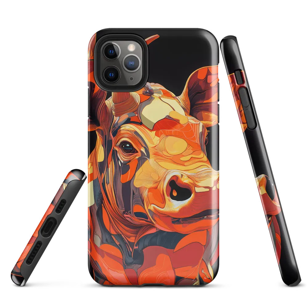 Modern Serenade: The Vibrant Cow | Phone Case |  11 Pro Max | Tough Case | Glossy