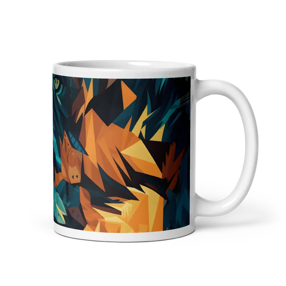 Wild Fusion: The Abstract Wolf | Mug with White inside | 11 oz