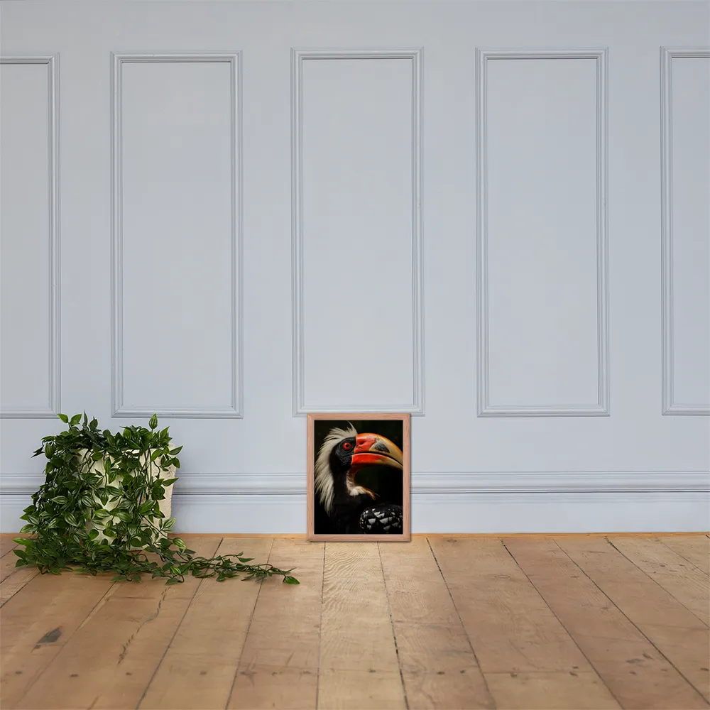 Majesty of the Hornbill | Poster with Red oak Frame | 11″×14″