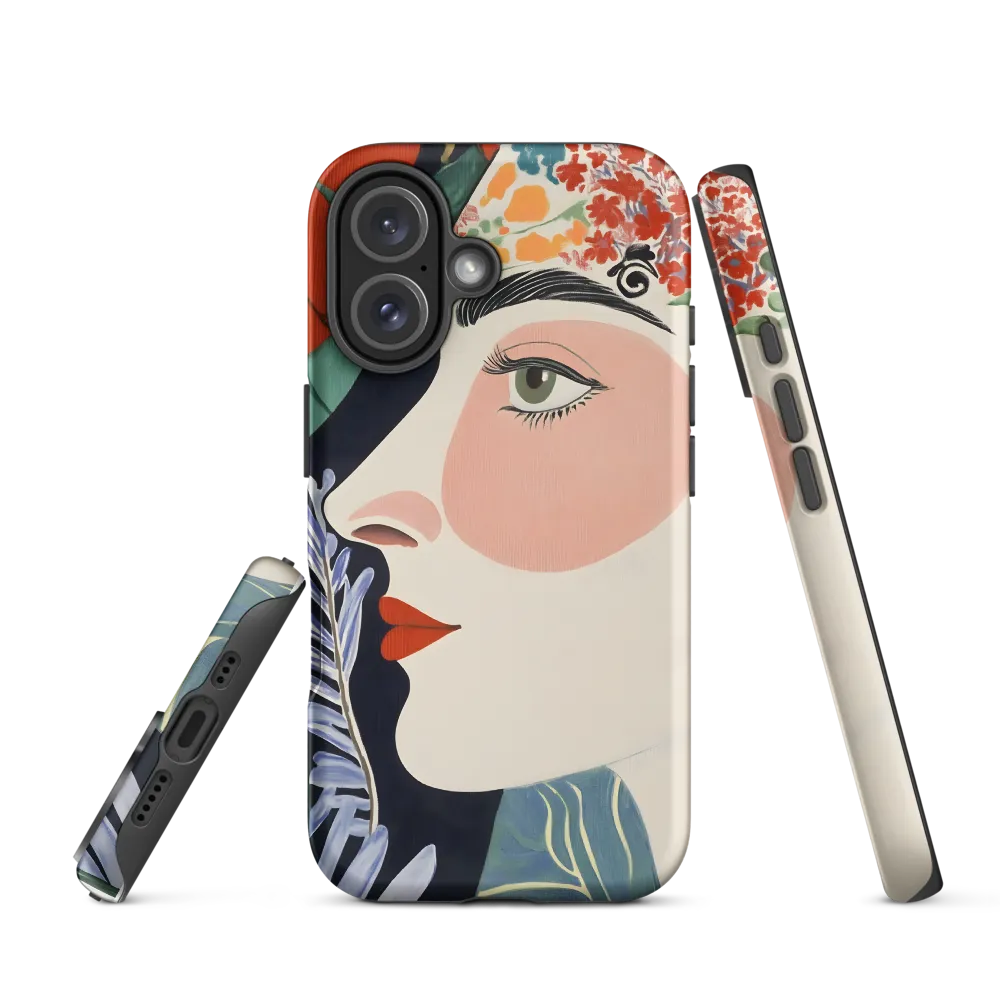 Floral Serenade: A Modern Portrait | Phone Case |  16 | Tough Case | Matte