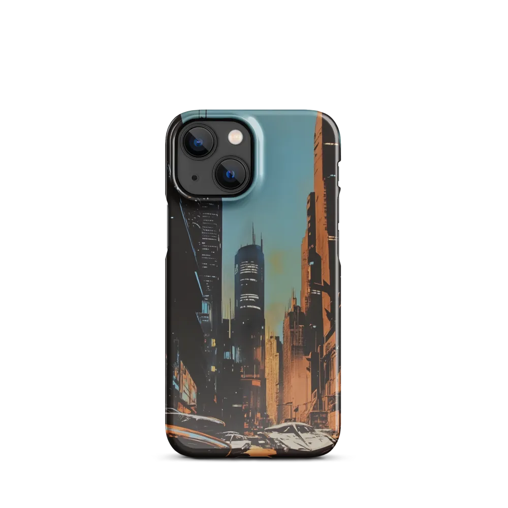 Futuristic Cityscape in Blue and Orange
