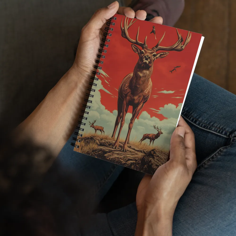 Majesty in Red: The Stalwart Stag | Spiral Notebook