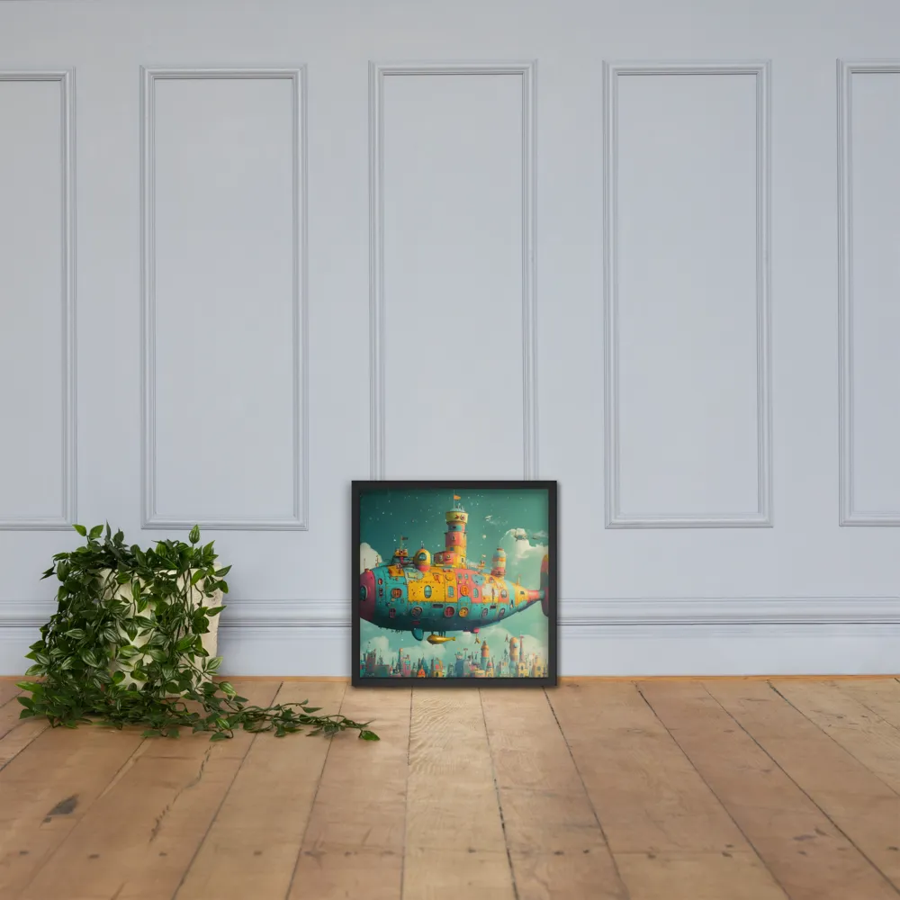 Submerged Dreams: A Whimsical Voyage | Poster with Black Frame | 18″×18″