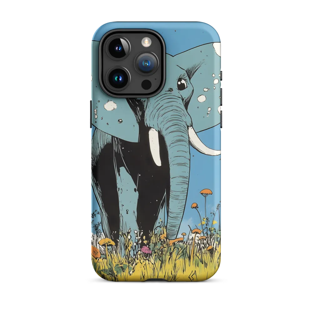 Whimsical Blue Elephant in Bloom