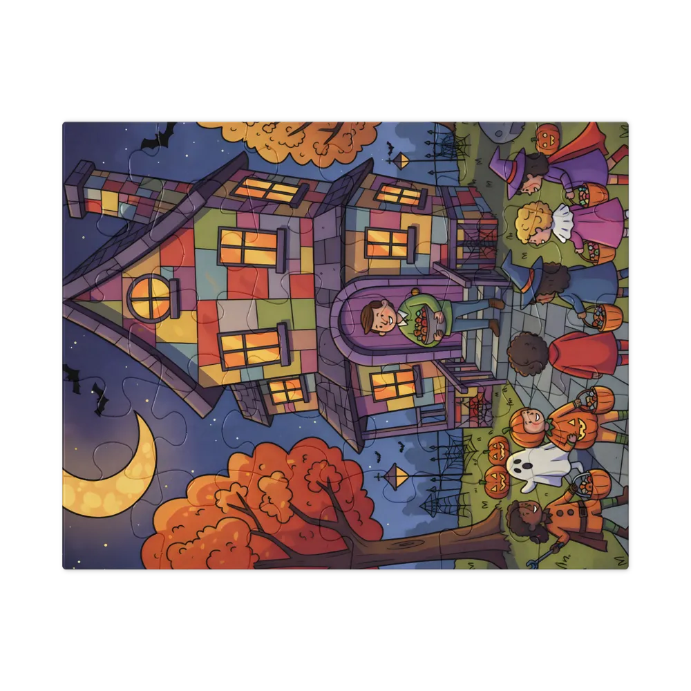 Trick-or-Treat Night 
 Jigsaw Puzzle in Tin Box