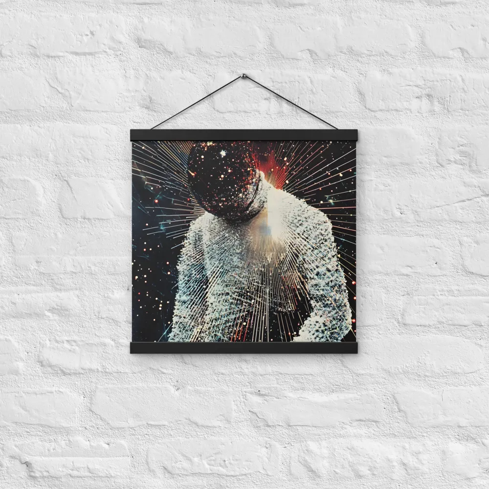 Ethereal Astronaut: A Journey Through the Cosmos | Poster With Black Wood Hanger | 16″×16″