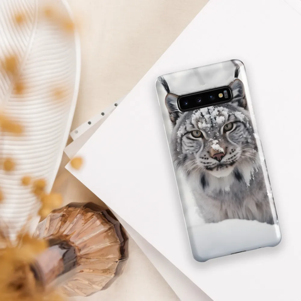 Whispers of Winter: The Lynx in Snow | Phone Case |  S10 Plus | Snap Case | Glossy