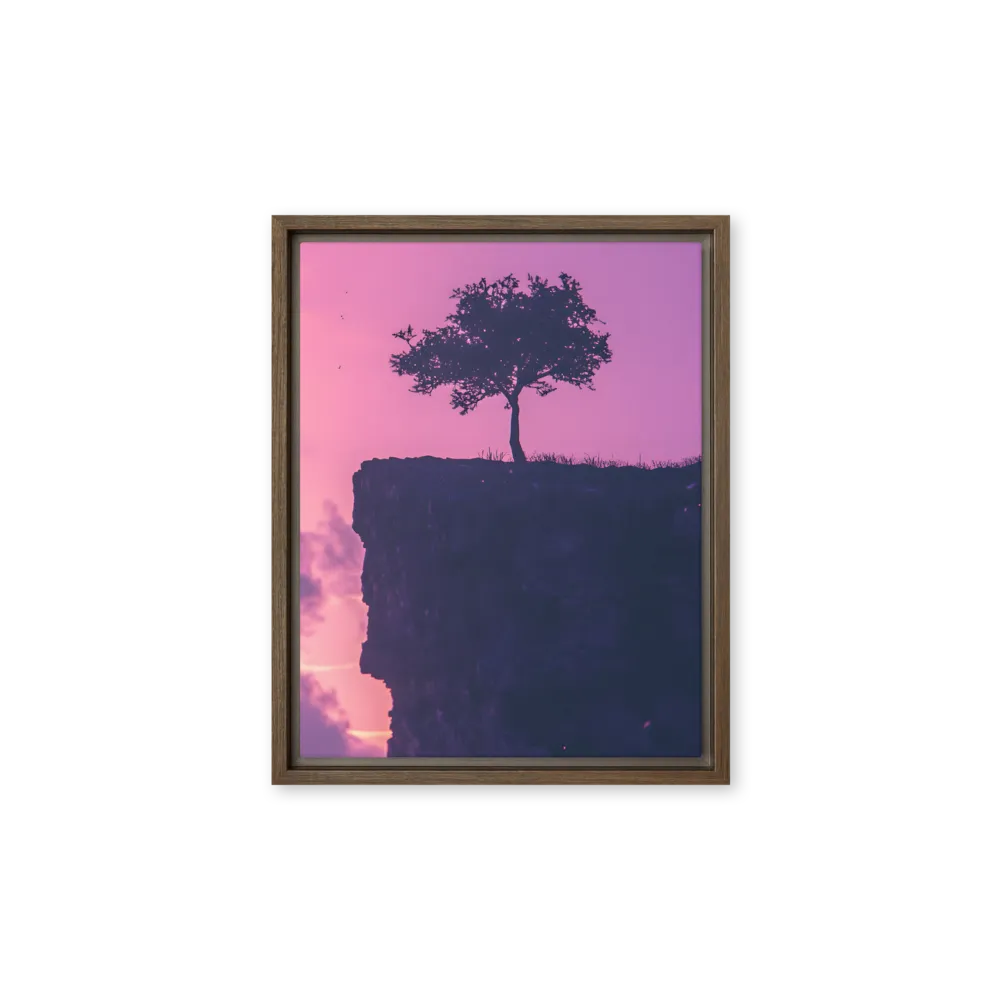 Solitude on the Edge | Canvas with Brown Frame | 11″×14″