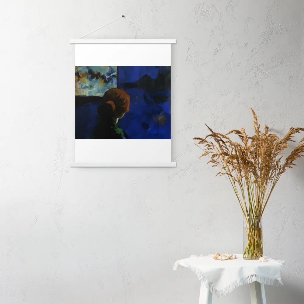 Contemplation Under the Night Sky | Poster With White Wood Hanger | 18″×24″