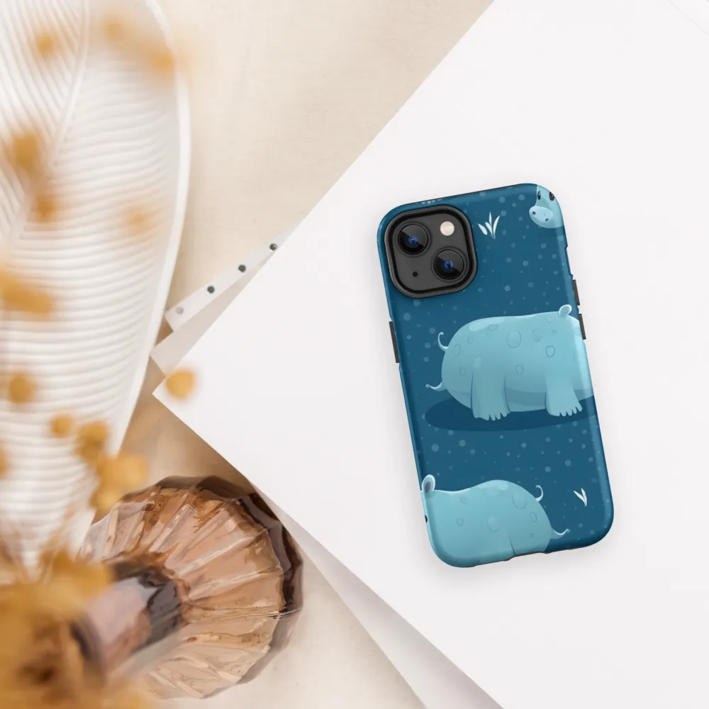 Whimsical Hippo Play | Phone Case |  14 | Tough Case | Matte
