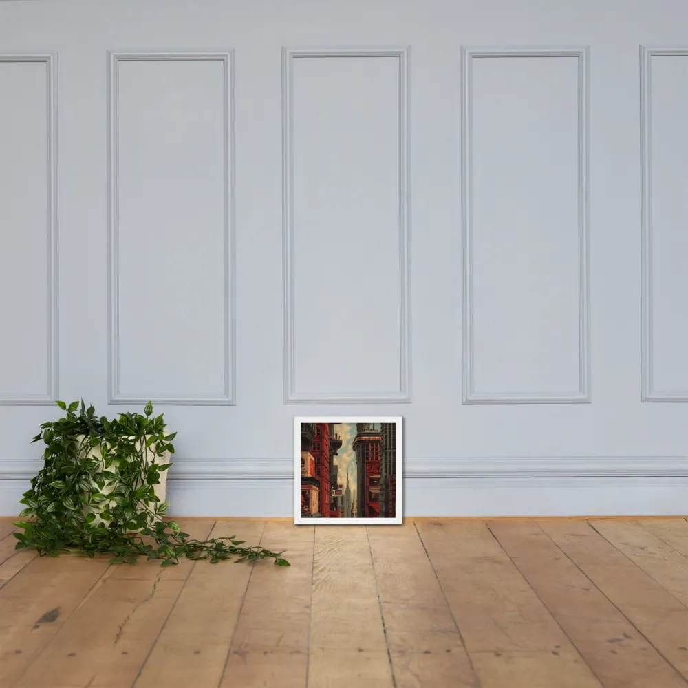 A Glimpse of Tomorrow: Urban Ambition | Poster with White Frame | 12″×12″
