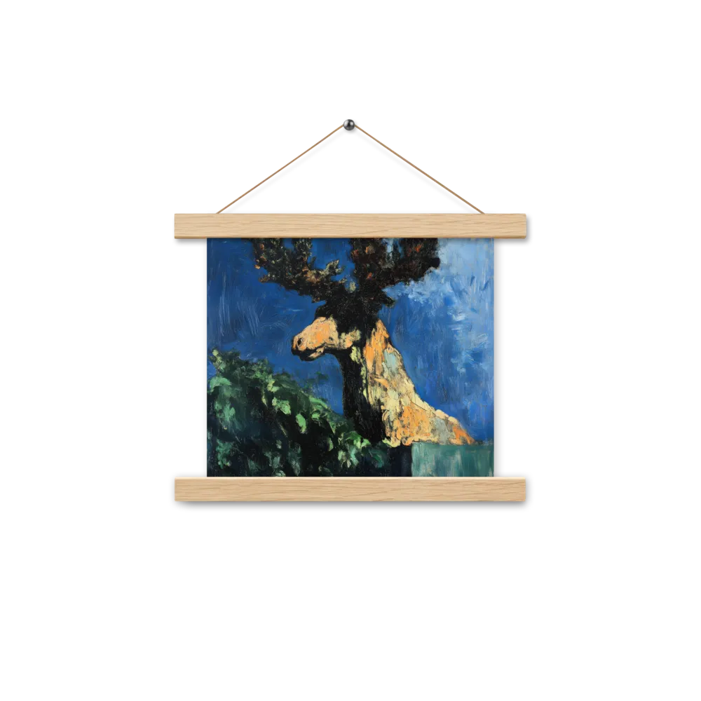The Majestic Deer in Nature | Poster With Oak Wood Hanger | 10″×10″