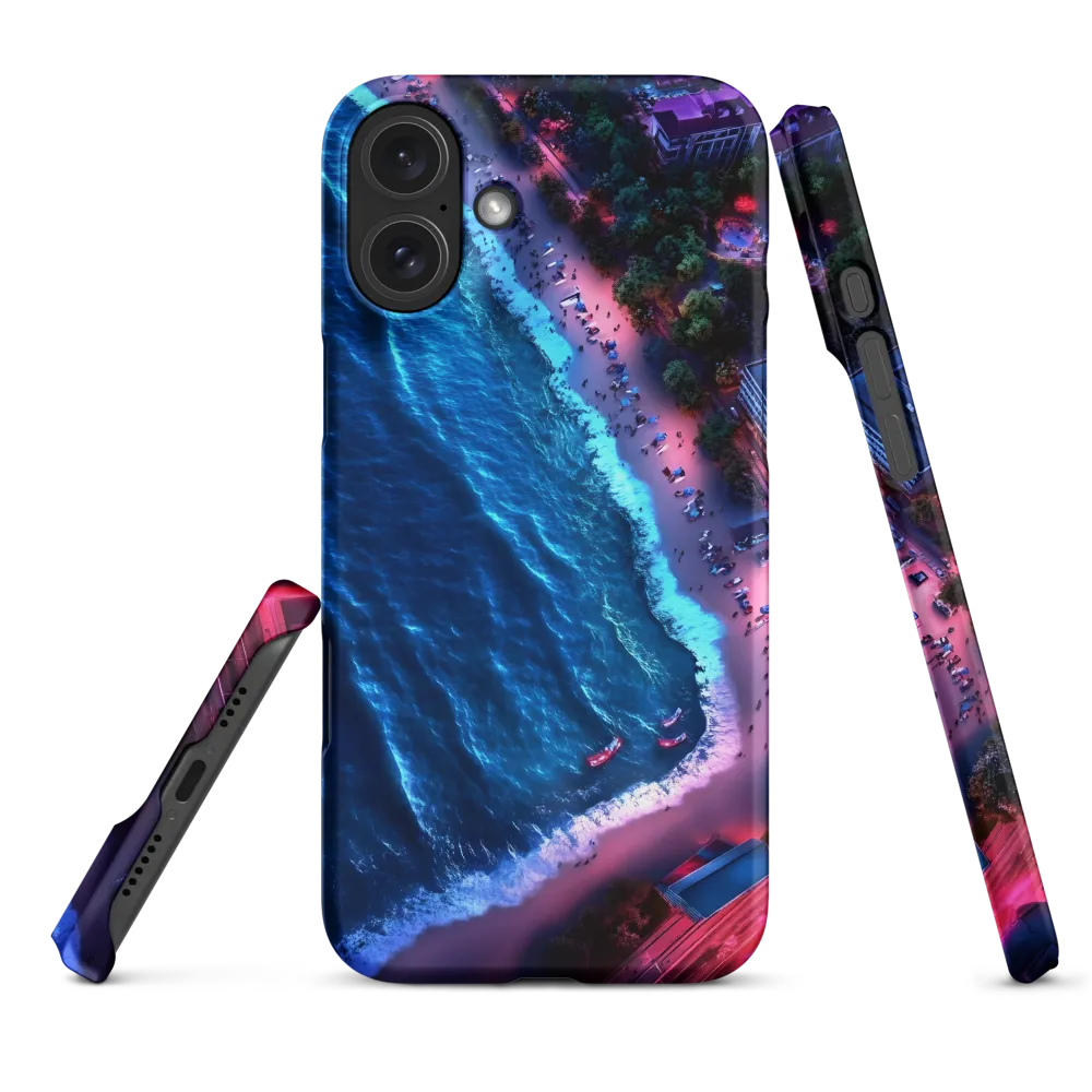 Twilight Reflections: A Serene Beach Aerial | Phone Case |  16 Plus | Snap Case | Matte