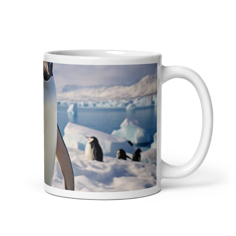 Solitary Majesty: Arctic Penguin on Ice | Mug with White inside | 11 oz