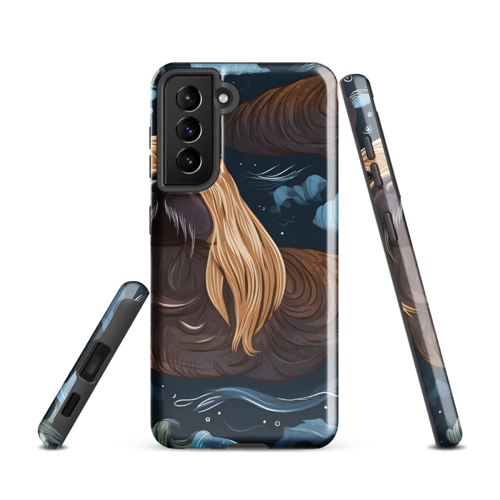 Whimsical Walruses in Deep Blue