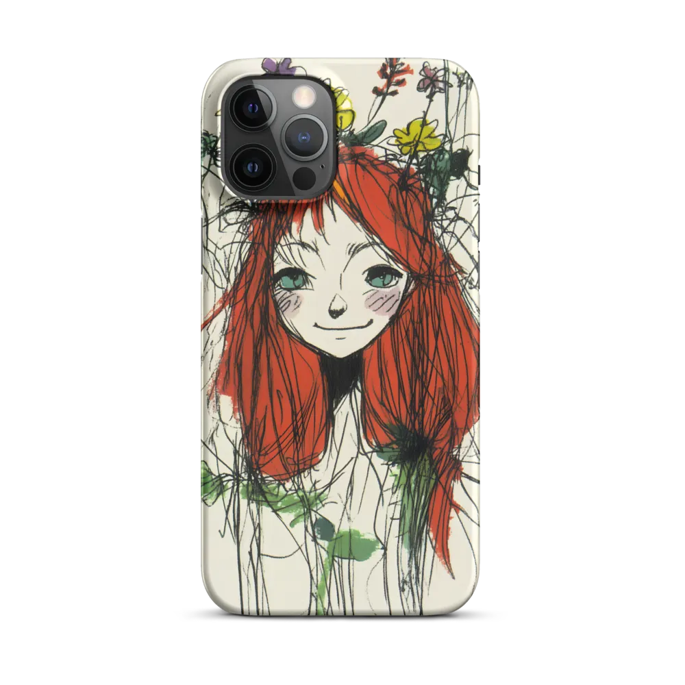Whimsical Floral Portrait | Phone Case |  12 Pro Max | Snap Case | Matte