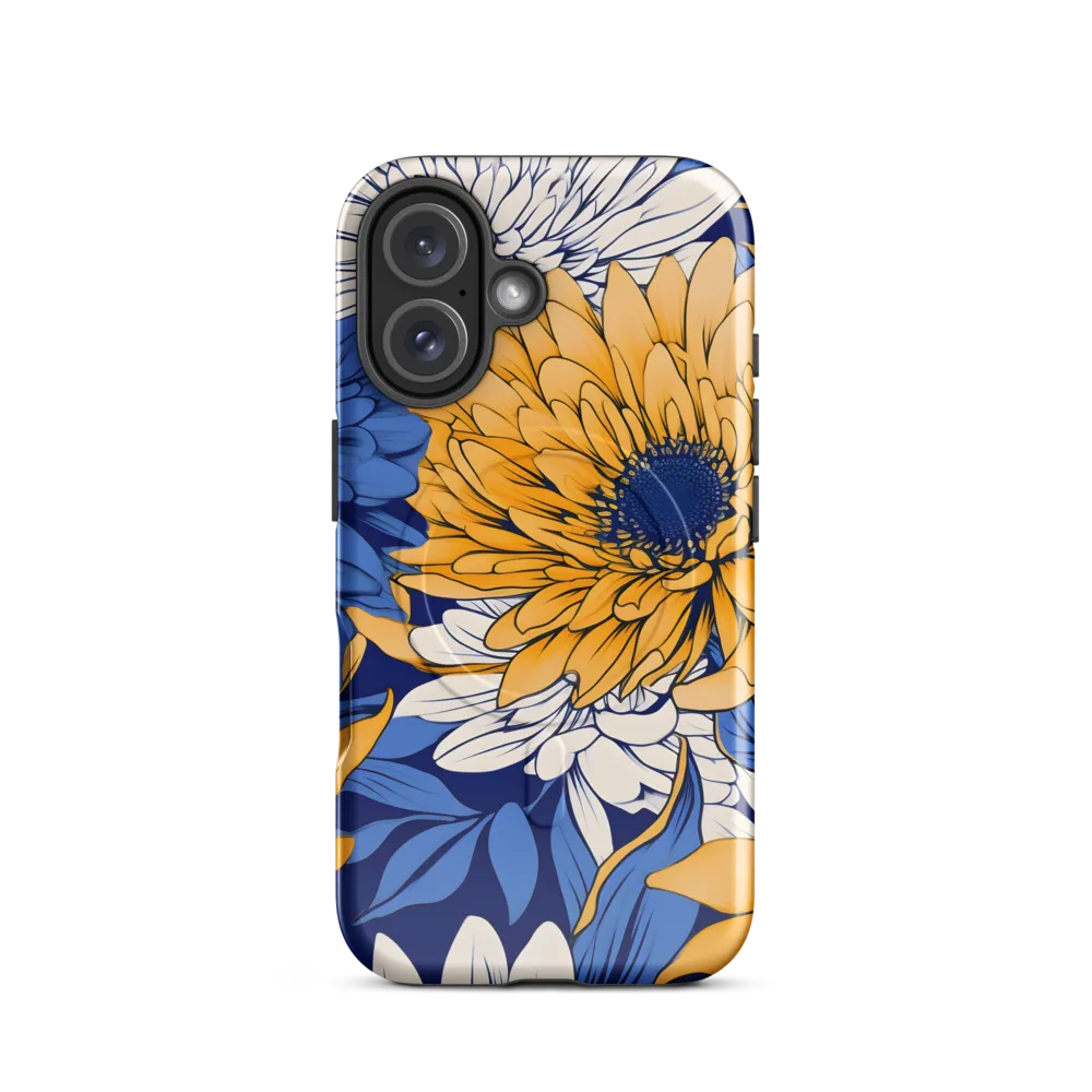 Floral Harmony in Blue and Yellow
