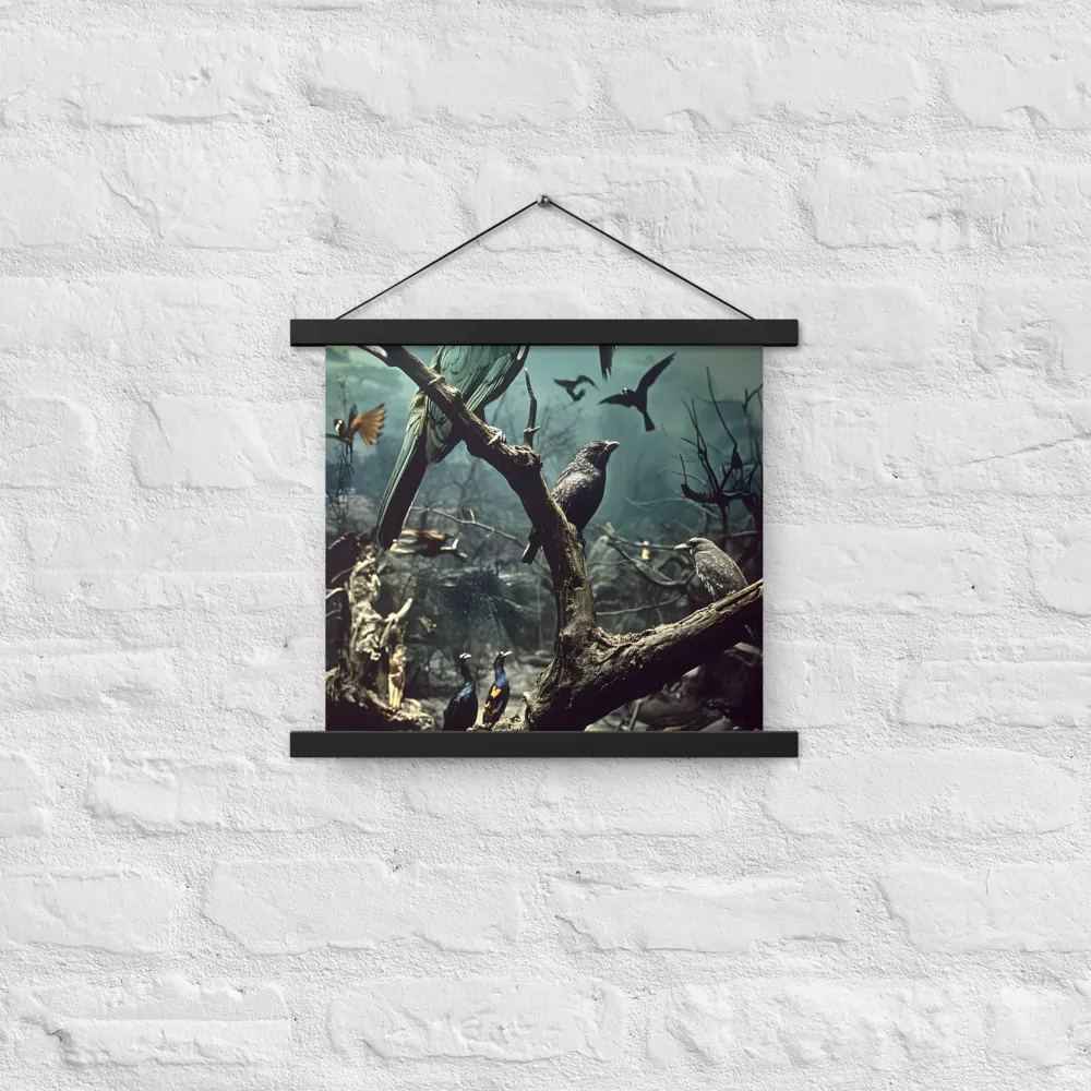 Whispers of the Avian Realm | Poster With Black Wood Hanger | 14″×14″