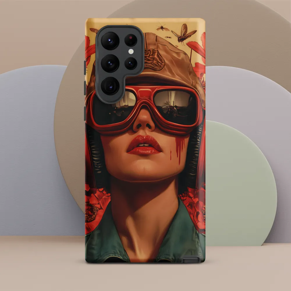 Defiant Portrait in a Floral Realm | Phone Case |  S22 Ultra | Tough Case | Matte