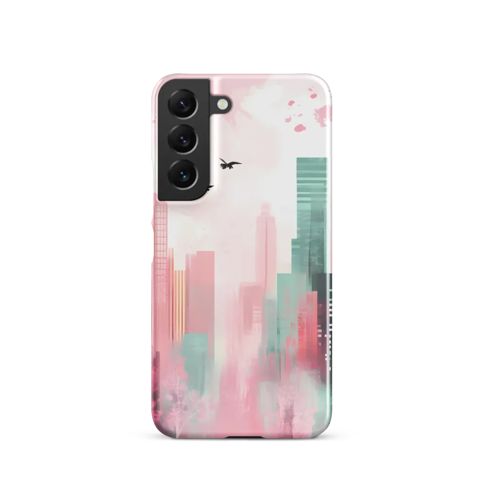 Dreamy Cityscape in Pink and Cyan