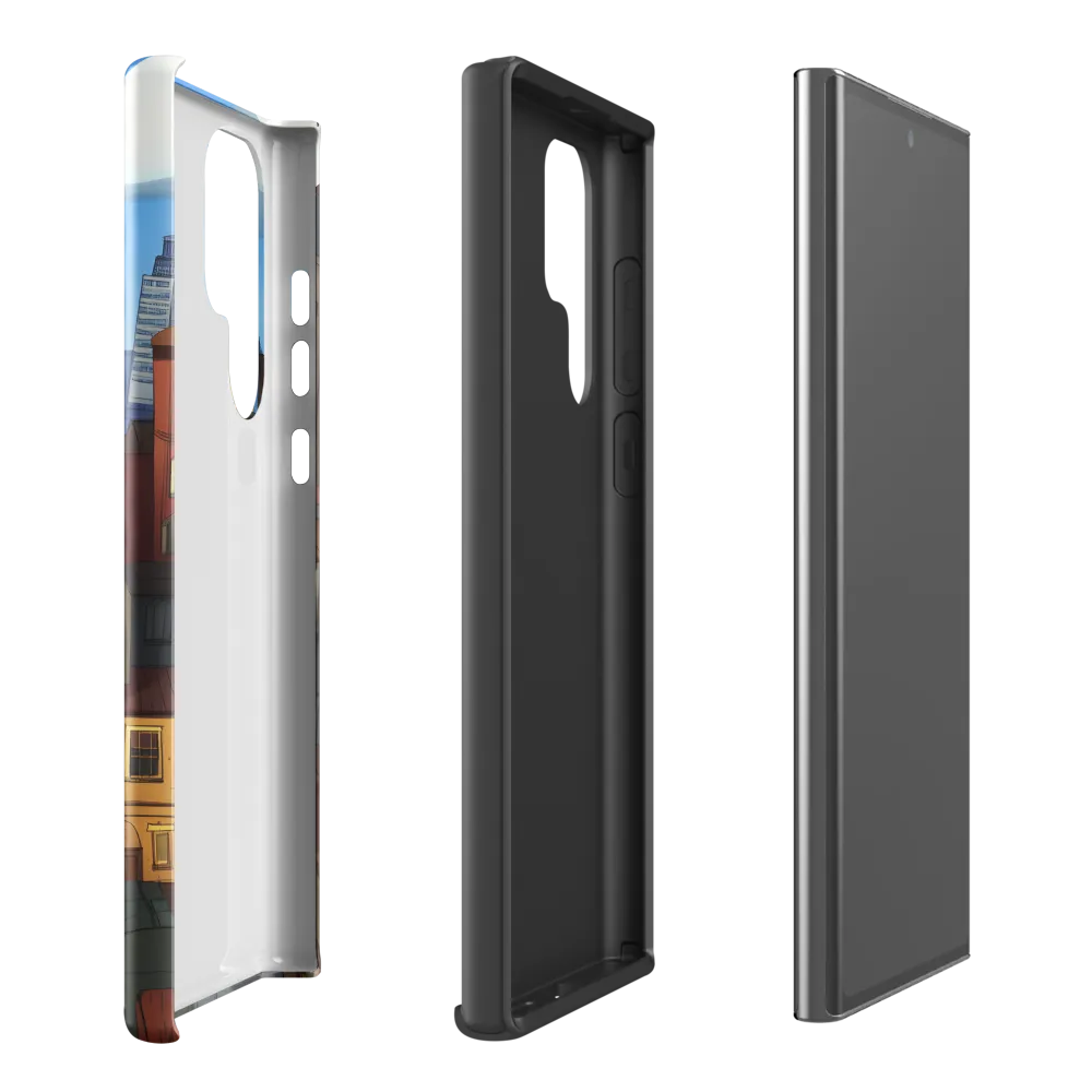 Urban Symphony: A Colorful Cityscape | Phone Case |  S22 Ultra | Tough Case | Glossy